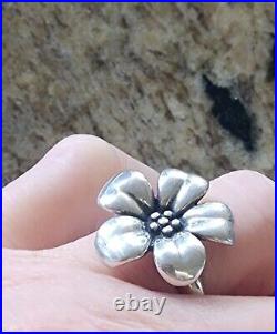 Retired James Avery Flower Ring Sterling Silver Size 8.5