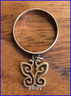 Retired James Avery Gold Butterfly Charm Ring Size 7.5 Beautiful Buy It Now