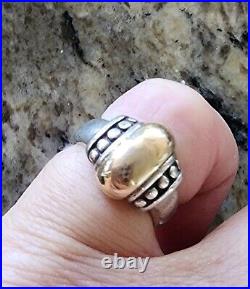 Retired James Avery Gold Center Sterling Silver Dot Ring Size 4.5