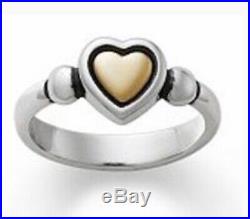Retired James Avery Gold & Sterling Silver True Heart Ring 925 & 14K Size 7.5