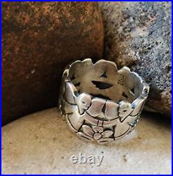 Retired James Avery Guardian Angel Flower Eternity Wide Band Ring Size 6.5