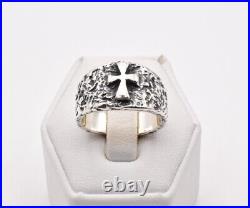 Retired James Avery Hammered Cross Solid Sterling Silver 925 Ring Size 7.5