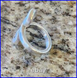 Retired James Avery Hammered Long Double Swirl Ring Sz 5.5 NEAT Piece