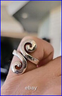 Retired James Avery Hammered Long Swirl Ring Size 5.5
