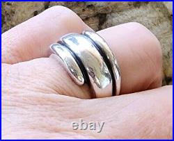 Retired James Avery Heavy, Wide Triple Segment Wrap Ring Size 7 NEAT Piece