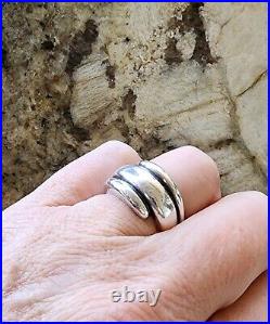 Retired James Avery Heavy, Wide Triple Segment Wrap Ring Size 7 NEAT Piece