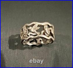 Retired James Avery Hummingbird Eternity Ring RARE Sterling Silver size 6.5