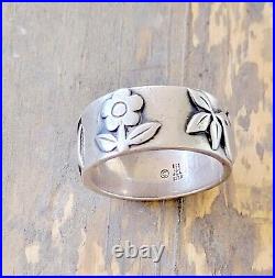 Retired James Avery La Paloma Dove with Olive Branch Flower Ring SZ 8 Vintage