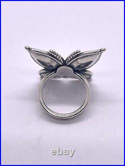 Retired James Avery Large Mariposa Butterfly Bronze And Sterling Sz 7