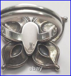 Retired James Avery Large Mariposa Butterfly Bronze & Sterling Silver Ring 10