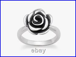 Retired James Avery Large Rose Blossom Ring in Sterling Silver Size 9 1/2