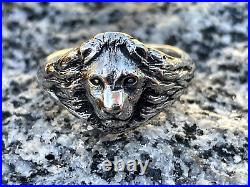 Retired James Avery Lion Head Ring Size 5 Sterling Silver