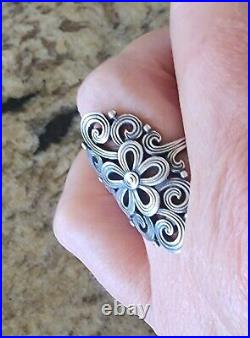 Retired James Avery Long Flower Tracery Ring Size 6.5 NEAT