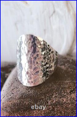 Retired James Avery Long Hammered Ring HEAVY 14.3 Gr SIZE 8.5