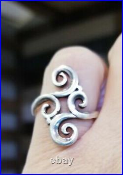 Retired James Avery Long Swirl Ring Size 6.5 So Pretty! Rare Piece