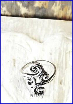 Retired James Avery Long Swirl Ring Size 6.5 So Pretty! Rare Piece