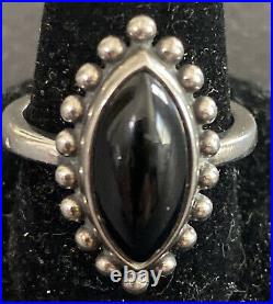 Retired James Avery Oval Black Onyx Silver Ring Size 9