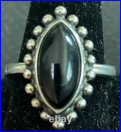 Retired James Avery Oval Black Onyx Silver Ring Size 9