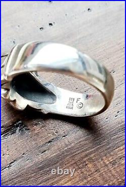Retired James Avery Oval Onyx Scroll Ring Very Pretty! Size 8