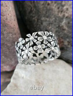 Retired James Avery RARE Flower Band Ring Size 4.75 NEAT