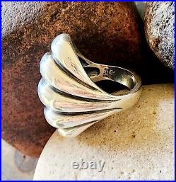 Retired James Avery RARE Scalloped Dome Ring Size 6.5 Heavy, Neat Piece