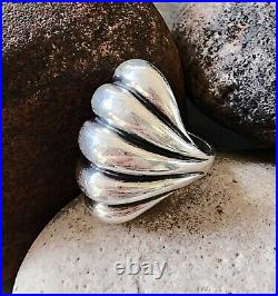 Retired James Avery RARE Scalloped Dome Ring Size 6.5 Heavy, Neat Piece