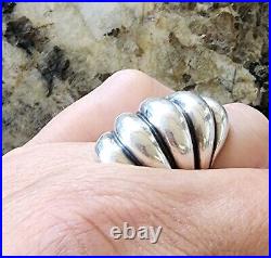 Retired James Avery RARE Scalloped Dome Ring Size 6.5 Heavy, Neat Piece