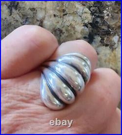 Retired James Avery RARE Scalloped Dome Ring Size 6.5 Heavy, Neat Piece