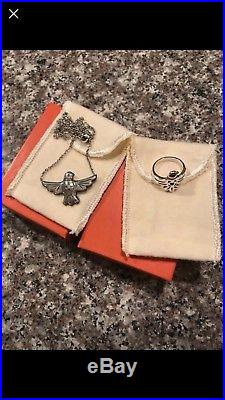 Retired James Avery Rain Dove Necklace And Ring Set