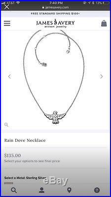 Retired James Avery Rain Dove Necklace And Ring Set