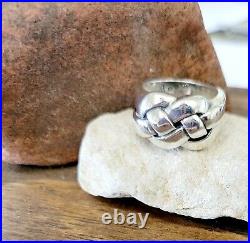 Retired James Avery Rare Woven Band Ring Heavy Piece NEAT! With JA Box