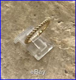 Retired James Avery Rope Stacking B Ring Sz 8 1/2 14K Yellow Gold. 585