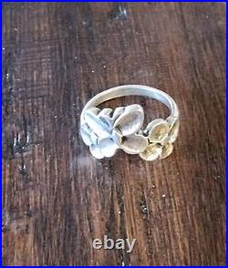Retired James Avery SMALL Size 3.5 Butterfly Flower Band Ring SWEET