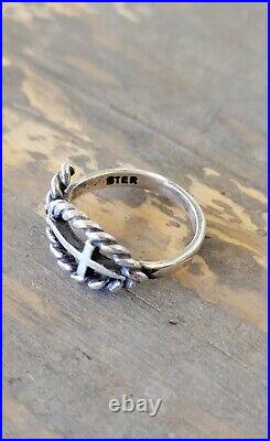 Retired James Avery SMALL Size 3 Ichthus Fish Rope Band Ring SO Pretty