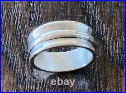 Retired James Avery Size 10 Wide Band Ring with JA Box, Pouch NEAT, Solid Ring