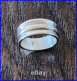 Retired James Avery Size 10 Wide Band Ring with JA Box, Pouch NEAT, Solid Ring