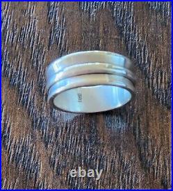 Retired James Avery Size 10 Wide Band Ring with JA Box, Pouch NEAT, Solid Ring