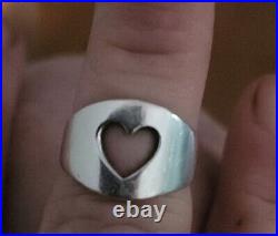 Retired James Avery Size 5.5 Heart Cut Out Band Ring Sterling Silver CUTE