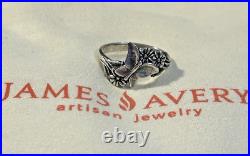 Retired James Avery Size 7 BUTTERFLY and FLOWERS Ring