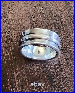 Retired James Avery Size 7 Sterling Silver Band Ring with JA Box
