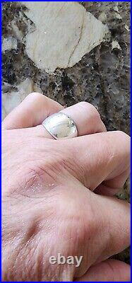 Retired James Avery Size 7 Tapering High Polish Silver Wide Band Ring NEAT Vtg