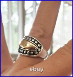 Retired James Avery Spectacular 14kr Gold and Silver Dotted Ring in JA Box withPch