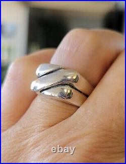 Retired James Avery Square Triple Geometric Ring So PRETTY! Size 7