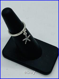 Retired James Avery Starfish Dangle Ring. 925 Silver Size 4.5