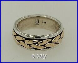 Retired James Avery Sterling Silver 14K Yellow Gold Braided Ring Size 4.25