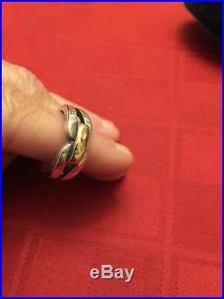 Retired James Avery Sterling Silver & 14k Gold Infinity Enduring Bond Ring Sz 9