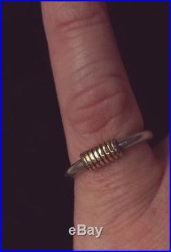 Retired James Avery Sterling Silver 14k Gold Kalahari Ring Size 6.5