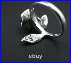Retired James Avery Sterling Silver 3D Vintage Rose Ring Size 5 Free Ship RS2777