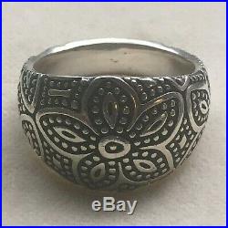 Retired James Avery Sterling Silver 925 Beaded Flower Ring Size 9 1/2 -Hard2Find