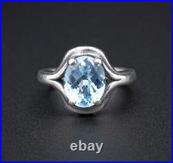 Retired James Avery Sterling Silver Adriana Blue Topaz Ring Size 6 RS3182